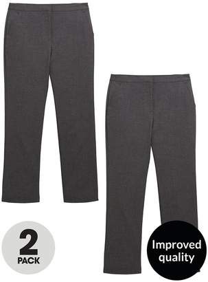 Very Girls 2 Pack Woven School Trousers - Grey