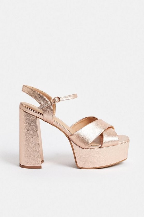 rose gold platform trainers