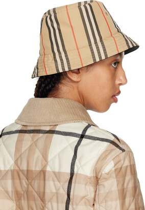 Burberry Beige Icon Stripe Reversible Bucket Hat