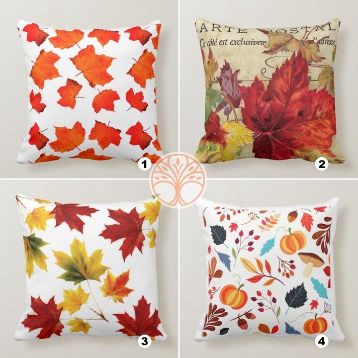 Etsy Fall Trend Pillow Cover|Autumn Cushion Case|Orange Leaves Throw Pillow|Autumn Tree Home Decor|Housewarming Farmhouse Colorful Case