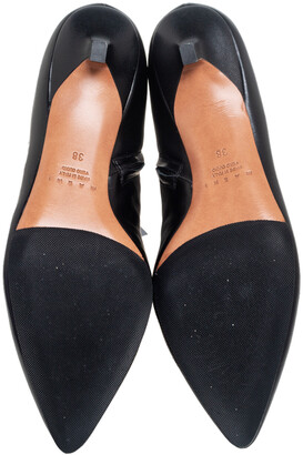 Marni Black Leather Piercing Kitten Heel Ankle Boots Size 38