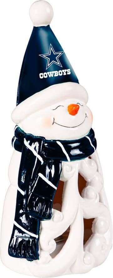 Team Sports America Dallas Cowboys Snowman LED Christmas Garden Statuary, 8 in.