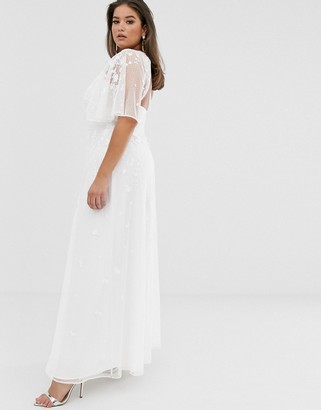 ASOS EDITION Curve embroidered flutter sleeve maxi wedding dress