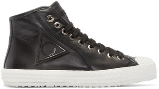 Jimmy Choo Black Leather Seb High-Top Sneakers