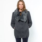Thumbnail for your product : Soft Grey Parka with Detachable Faux Fur Collar