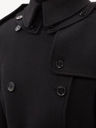 Burberry Panelled Cashmere-blend Trench Coat - Black