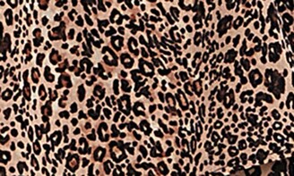 1 STATE Leopard Print Smocked Flutter Sleeve Dress