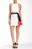 Thumbnail for your product : Romeo & Juliet Couture Faux Leather Panel Colorblock Skirt
