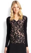 Thumbnail for your product : Saks Fifth Avenue Cashmere Lace-Overlay Sweater