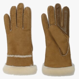 UGG Women's Chestnut Sheepskin Seamed Tech Gloves - ShopStyle