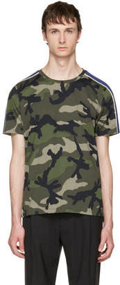 Valentino Green Camouflage and Stripes Shirt