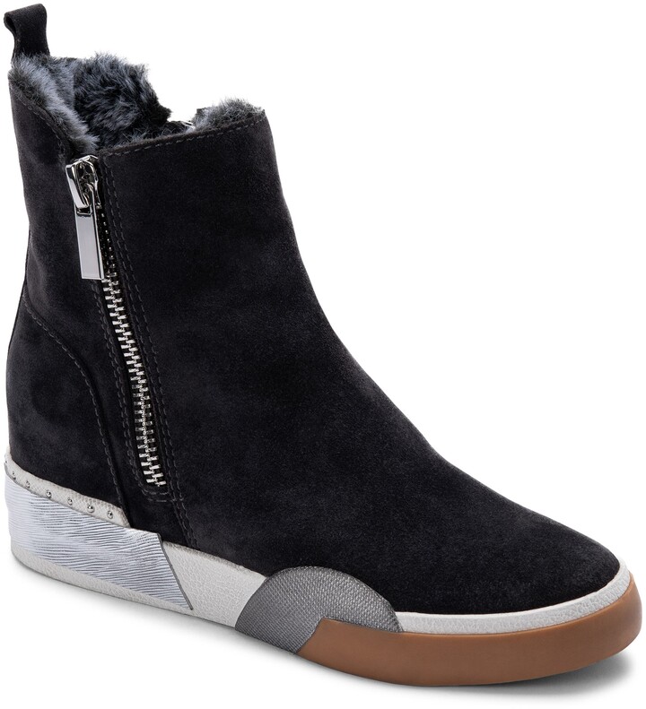 fur lined high top sneakers