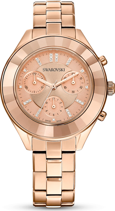 Swarovski Octea Lux Sport watch, Swiss Made, Metal bracelet, Rose gold  tone, Rose gold-tone finish - ShopStyle