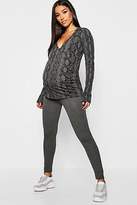 Thumbnail for your product : boohoo NEW Womens Maternity Snake Print Wrap Lounge Set
