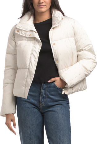 TJMAXX Puffer Coat With Faux Crystals, Polyester