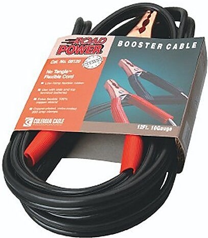 Coleman Cable 08120 10-Gauge Light Duty Booster Cables, 12-Feet