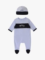 Thumbnail for your product : HUGO BOSS Baby Cotton Sleepsuit & Hat Set, Pale Blue