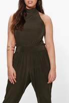 Thumbnail for your product : boohoo Plus Louise High Neck Jumpsuit