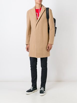 MSGM mid-length concealed fastening coat