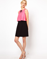Thumbnail for your product : Jaeger Boutique by Dress with Colour Blocking and Bow Detail at Neck