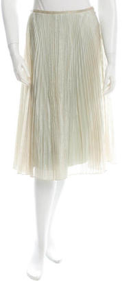 Calvin Klein Collection Pleated Silk Skirt