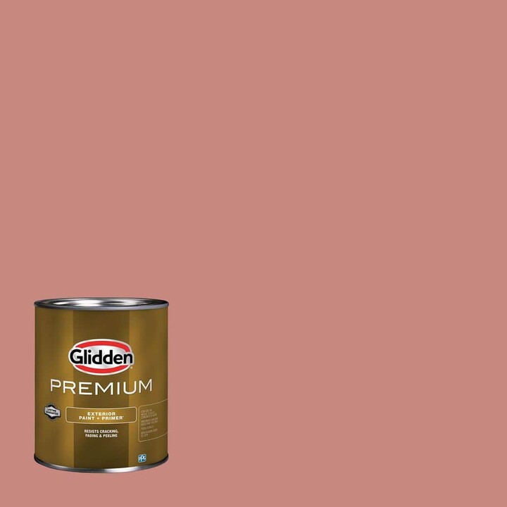 Glidden Premium 1 qt. PPG1058-5 Sunstone Semi-Gloss Exterior Paint