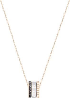 Swarovski Women's Hint Pendant Stunning White and Black Crystals in Three Rings and a Mixed Metal Finish from the Hint Collection