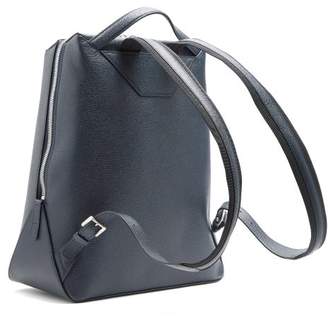Valextra Grained-leather Backpack - Mens - Navy