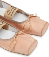 Thumbnail for your product : MM6 MAISON MARGIELA Logo-Strap Ballerina Shoes