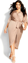 Thumbnail for your product : City Chic Sleek Wrap Dress - taupe