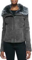 Thumbnail for your product : Brandon Sun Shearling-Lined Suede Jacket