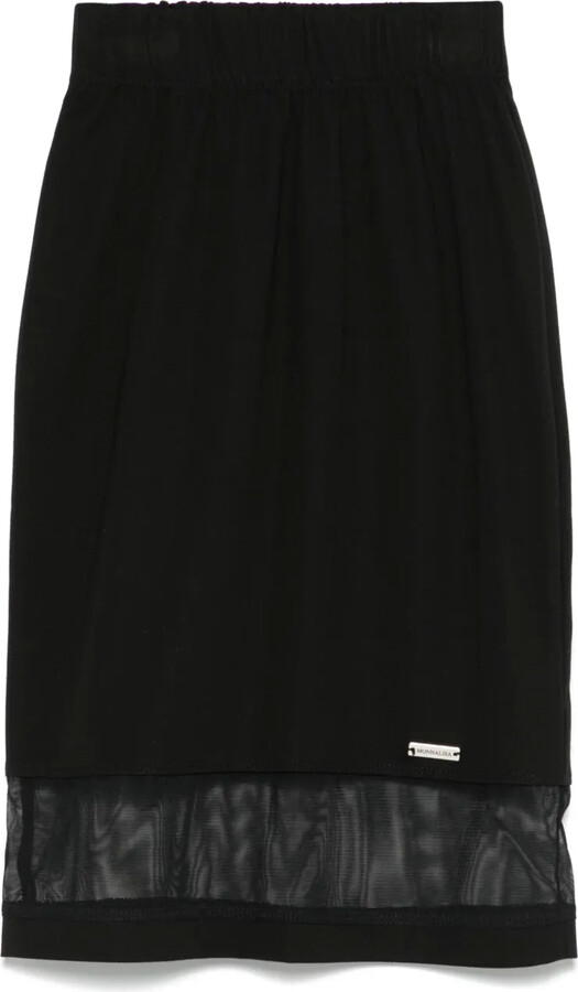 Sheer-Trimmed Skirt