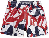 Thumbnail for your product : Vilebrequin Panda-Print Boys' Swim Trunks, Red/White/Navy