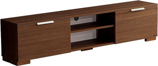 George Oliver April medieval modern TV cabinet 2-door cabinets 2 shelves white 66-inch TV cabinet, walnut