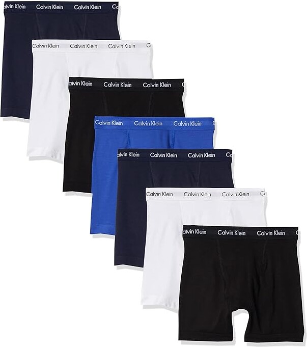 Calvin Klein Men's Cotton Stretch Megapack Boxer Briefs (Black (2