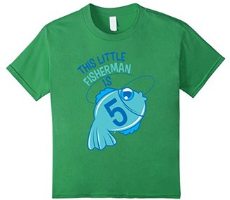 Kids 5th Birthday Boys Fishing T-Shirt Fish 5 Year Old