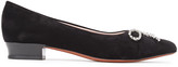 Thumbnail for your product : ALEXACHUNG Crystal-embellished Velvet Flats