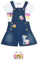 Thumbnail for your product : MonnaLisa Appliqued stretch-denim playsuit