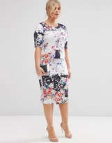 Thumbnail for your product : ASOS Curve CURVE Floral Square Print Midi Bodycon Dress