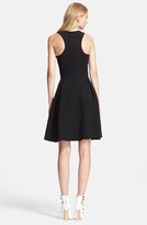 Thumbnail for your product : Prabal Gurung Leather Trim Crepe Fit & Flare Dress