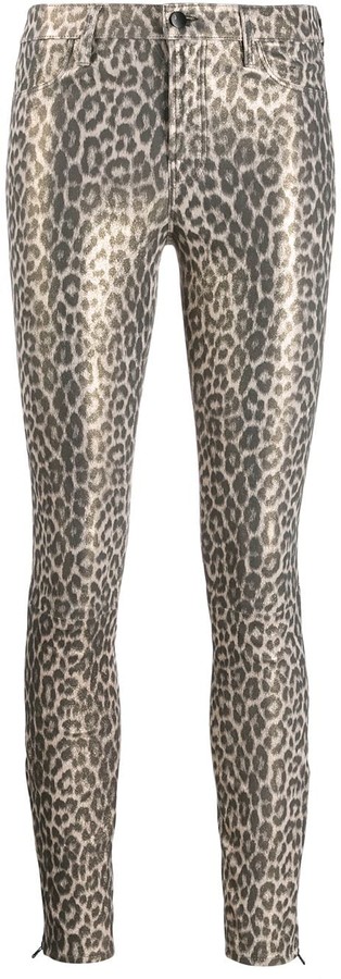 skinny leopard print trousers