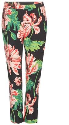 Stella McCartney Floral printed cropped crêpe trousers