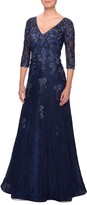 Thumbnail for your product : La Femme Embroidered Lace Gown