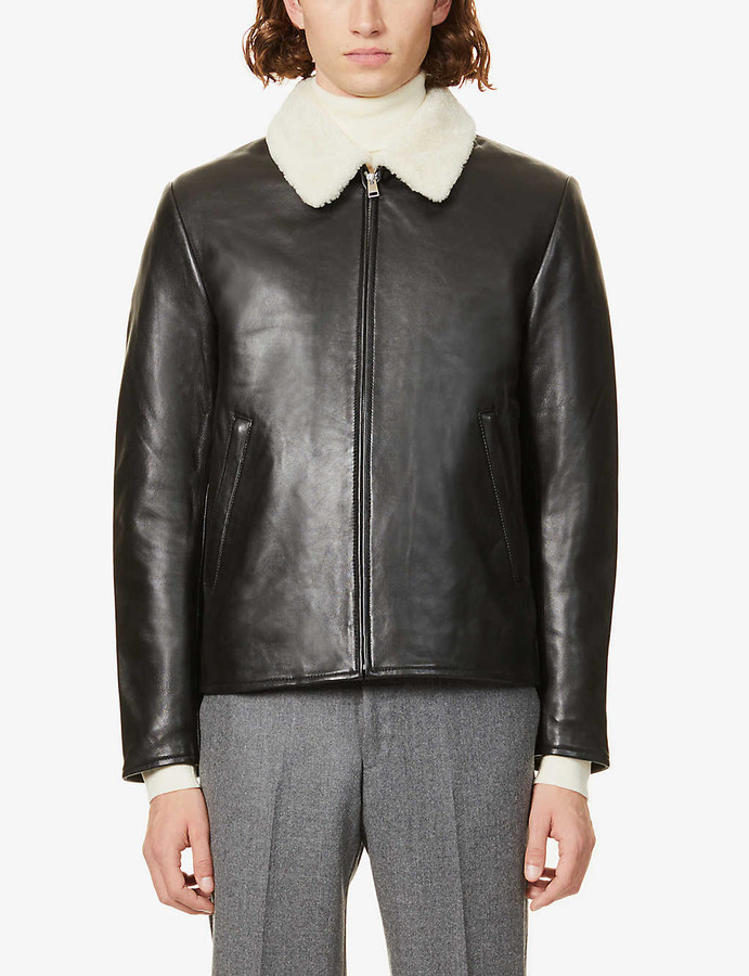 sandro shearling jacket mens