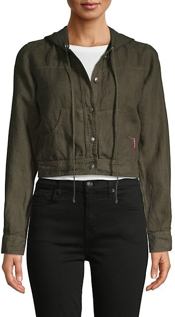 olive green denim jacket for women