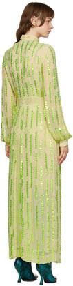 Dries Van Noten Green Chiffon Long Dress