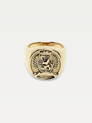 Tommy Hilfiger Gold-Plated Chunky Crest Ring - ShopStyle