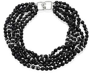 Kenneth Jay Lane Women's 6-Row Jet Beaded Crystal Necklace