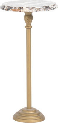 TJMAXX 12X24 Zebra Marble Top Table, Gold