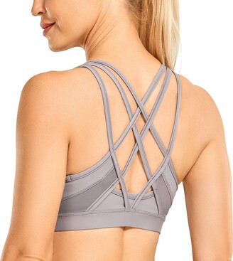 CRZ YOGA Women's Light Support Cross Back Wirefree Removable Cups Yoga Sport  Bra